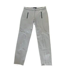 Piazza Sempione Women's Tan Cotton Blend Equestrian Style Pants Made in Italy 44